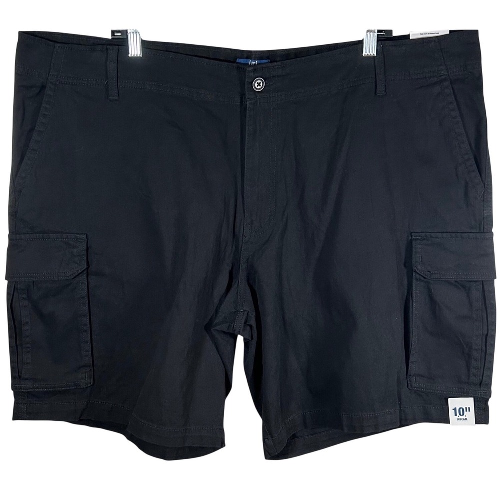 George Mens Black Cargo Shorts Size 46 Stretch 10 Inch Inseam New Casual